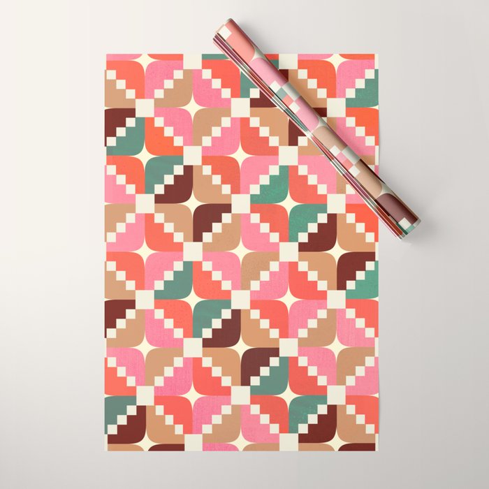 Winter Retro Quilt Pattern Wrapping Paper