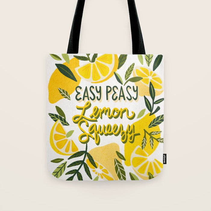 Easy Peasy Lemon Squeezy Citrus - Yellow & Green Palette Tote Bag