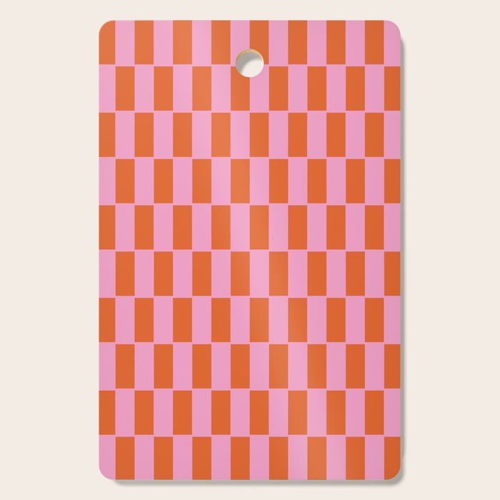 Rectangles In Pink And Red Cutting Board