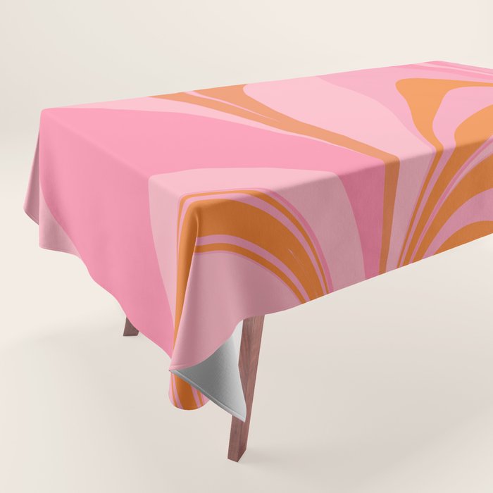 Groovy Color In Pink And Orange Tablecloth