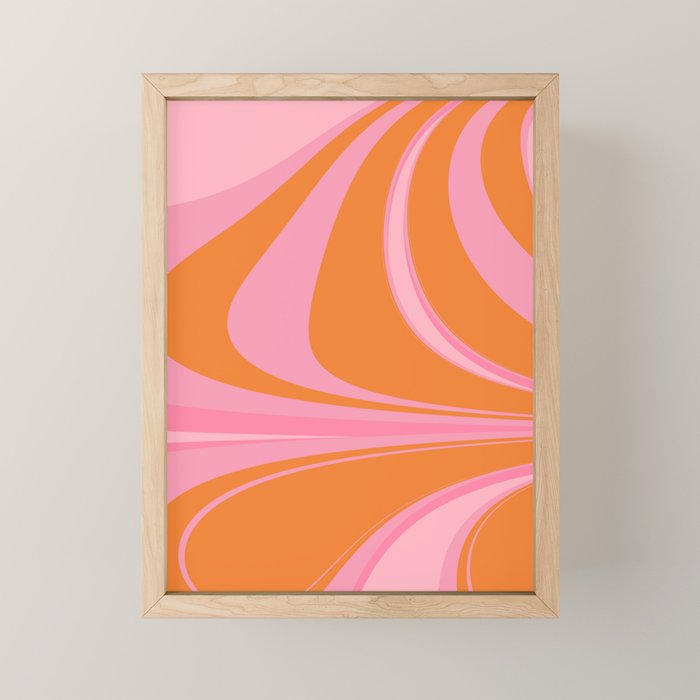 Groovy Color In Pink And Orange Mini Art Print