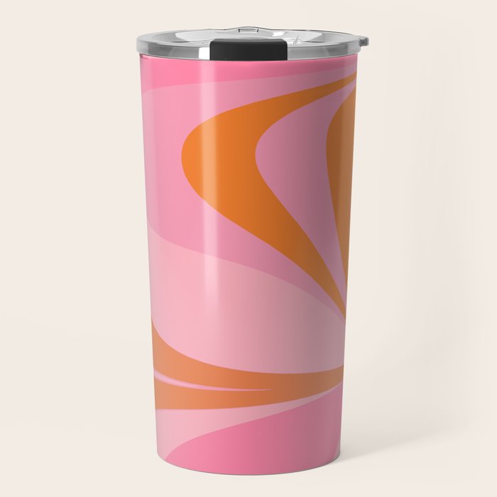 Groovy Color In Pink And Orange Travel Mug