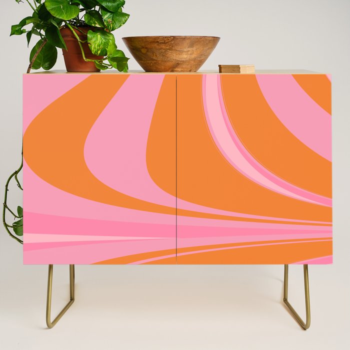 Groovy Color In Pink And Orange Credenza