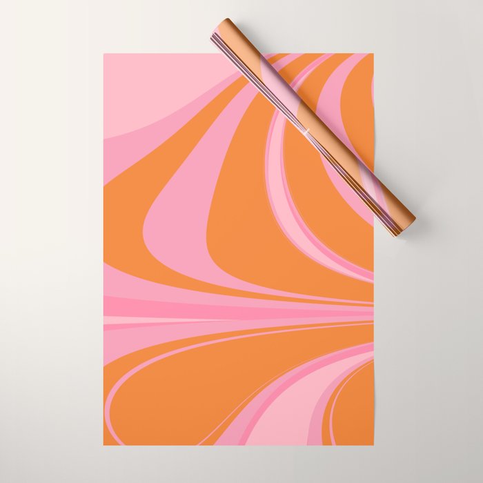 Groovy Color In Pink And Orange Wrapping Paper