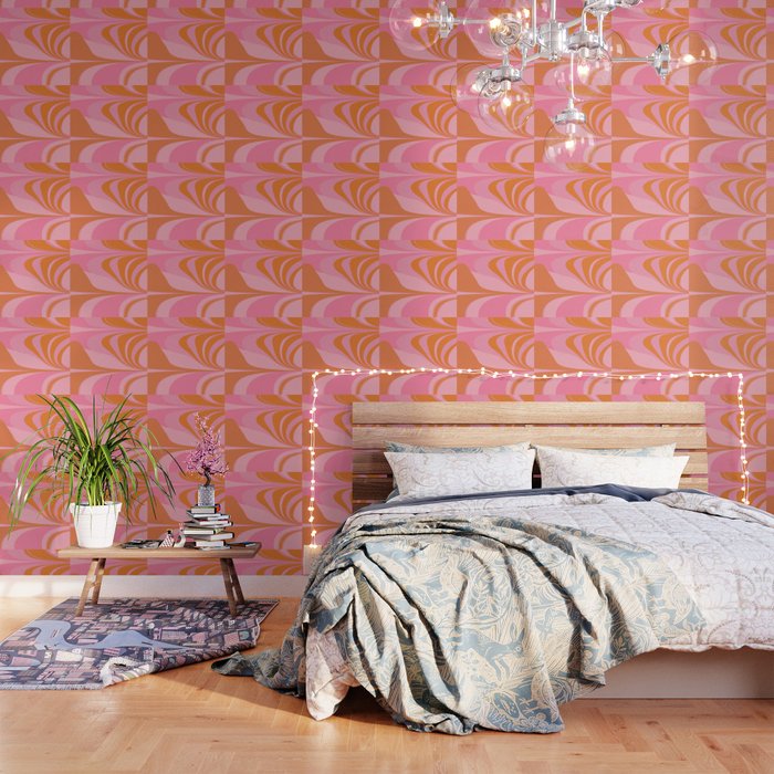 Groovy Color In Pink And Orange Wallpaper