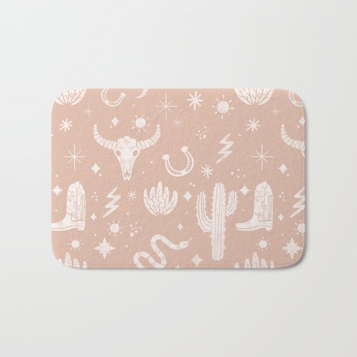 Cowboy Western Boho Earthy Pattern Bath Mat