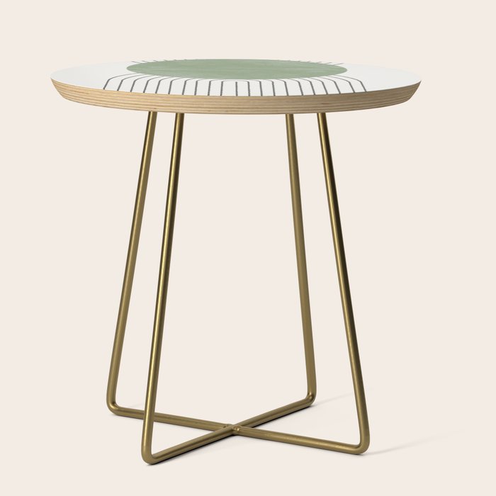 Mid Century Green Moon Shape  Side Table