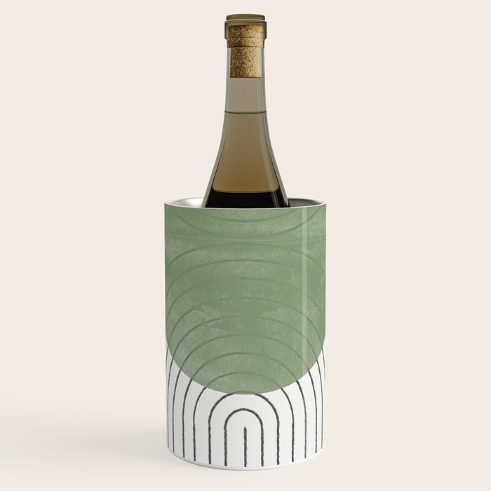 Mid Century Green Moon Shape  Wine Chiller
