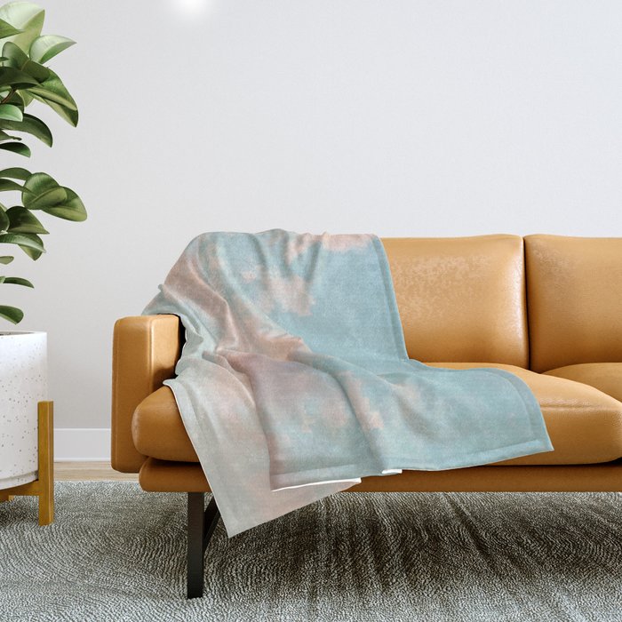 Cotton Candy Clouds - Nature Photography Art Print, Pastel Throw Blanket