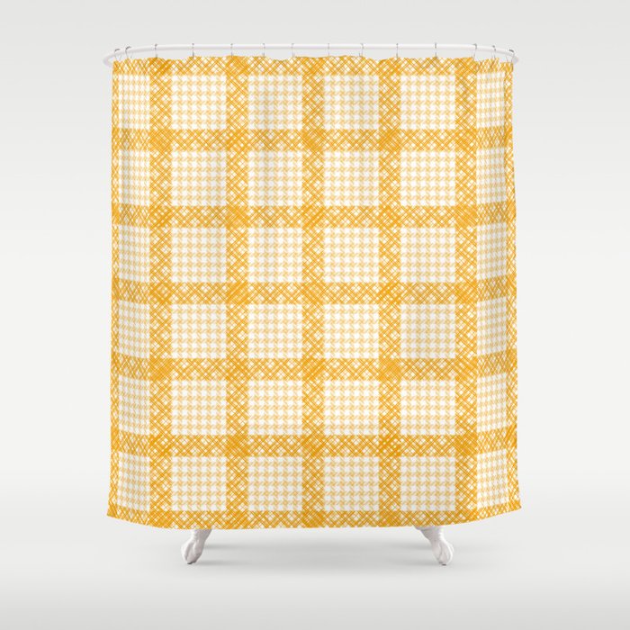 Woven Checkerboard (Yellow) Shower Curtain