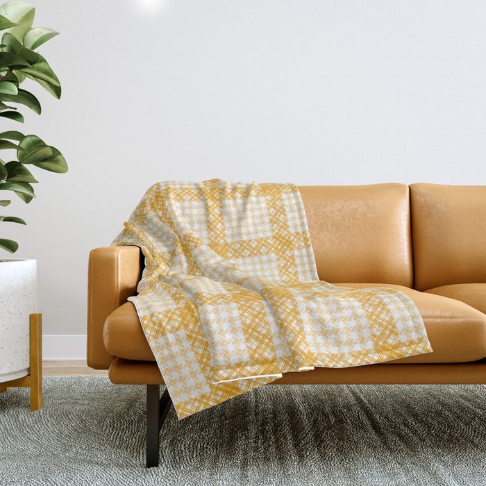 Woven Checkerboard (Yellow) Throw Blanket