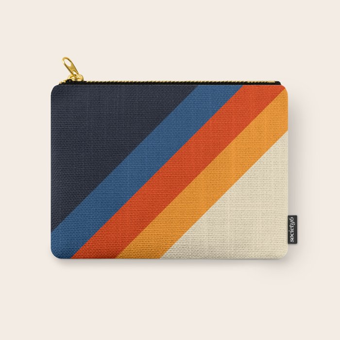 Colorful Classic Retro 70s Vintage Style Stripes - Padona Carry All Pouch