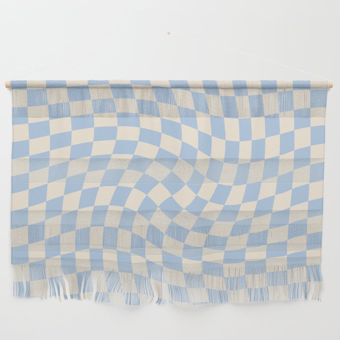Check - Baby Blue Twist Checkerboard Print Wall Hanging