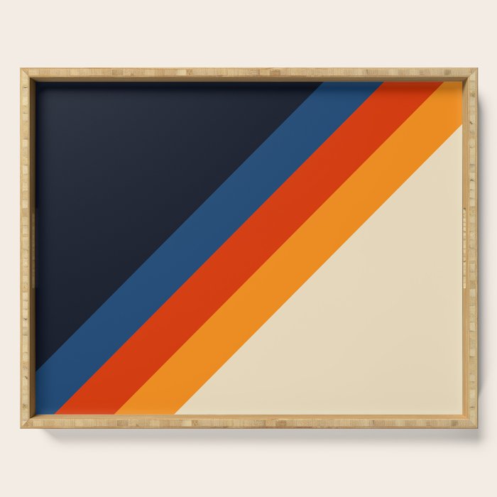Colorful Classic Retro 70s Vintage Style Stripes - Padona Serving Tray