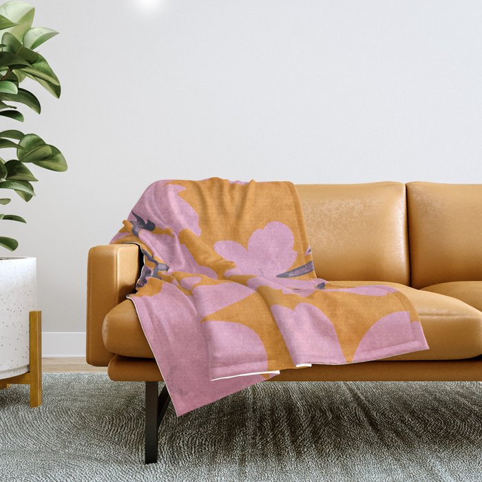 Abstract Minimal Flowers 18 Throw Blanket