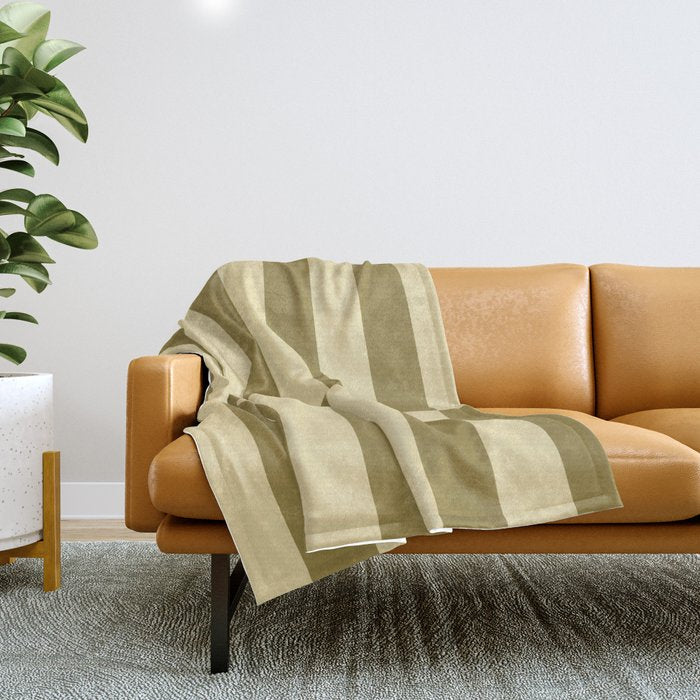 Strippy - Butter And Olive Throw Blanket