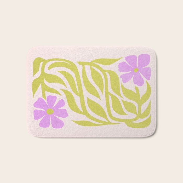 Lilac & Lime: Les Fleurs | Flower Market Color Series 02 Bath Mat