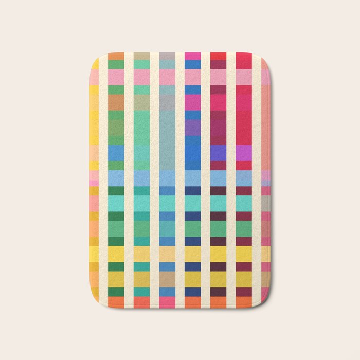 Futuristic Cyber Rainbow Crossing Bath Mat