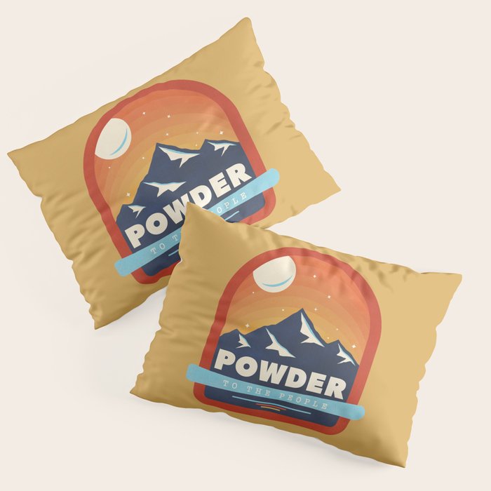 Powder To The People - Ski Badge Pillow Sham