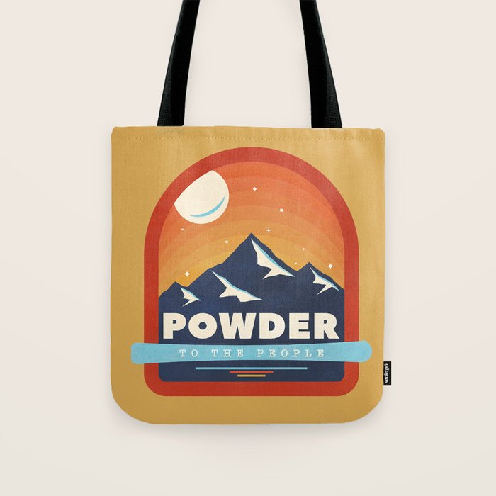 Powder To The People - Ski Badge Tote Bag
