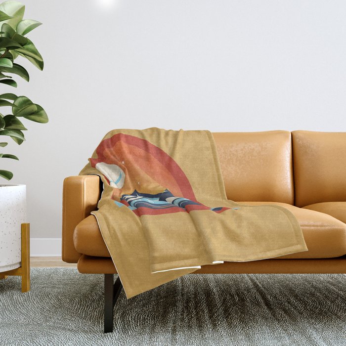 Powder To The People - Ski Badge Throw Blanket