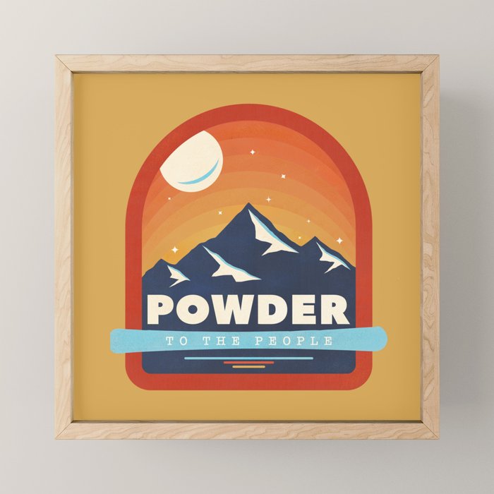 Powder To The People - Ski Badge Mini Art Print