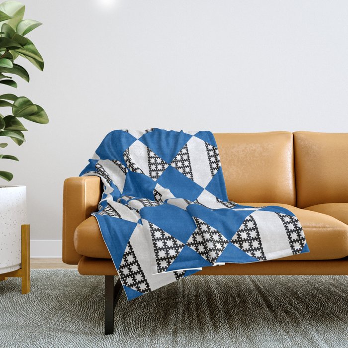 Modern Boho (Sapphire Blue) Throw Blanket