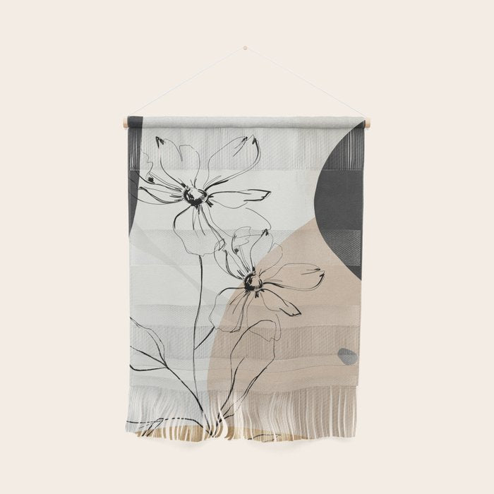 Abstract Art /Minimal Flowers Wall Hanging