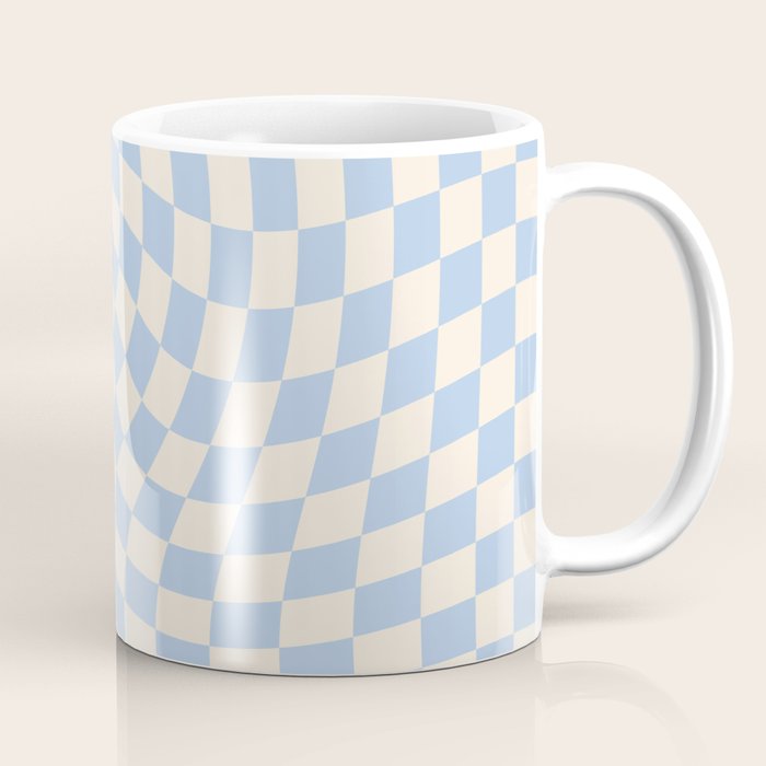Check - Baby Blue Twist Checkerboard Print Coffee Mug