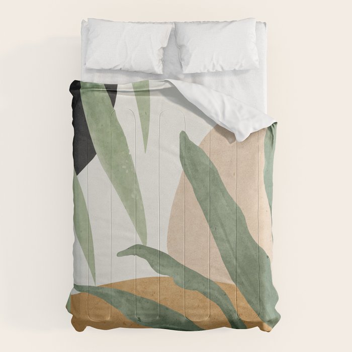 Abstract Art Tropical Leaves 4 Comforter