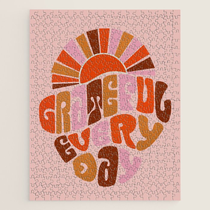Grateful Everyday - 70s Hippie Style  Jigsaw Puzzle