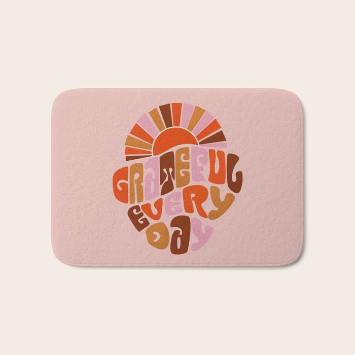 Grateful Everyday - 70s Hippie Style  Bath Mat