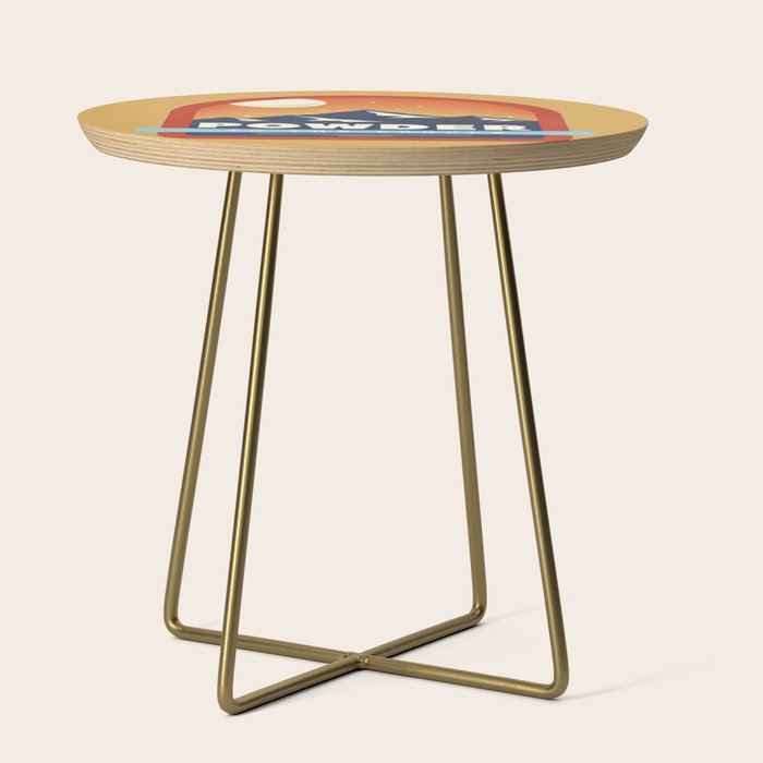 Powder To The People - Ski Badge Side Table
