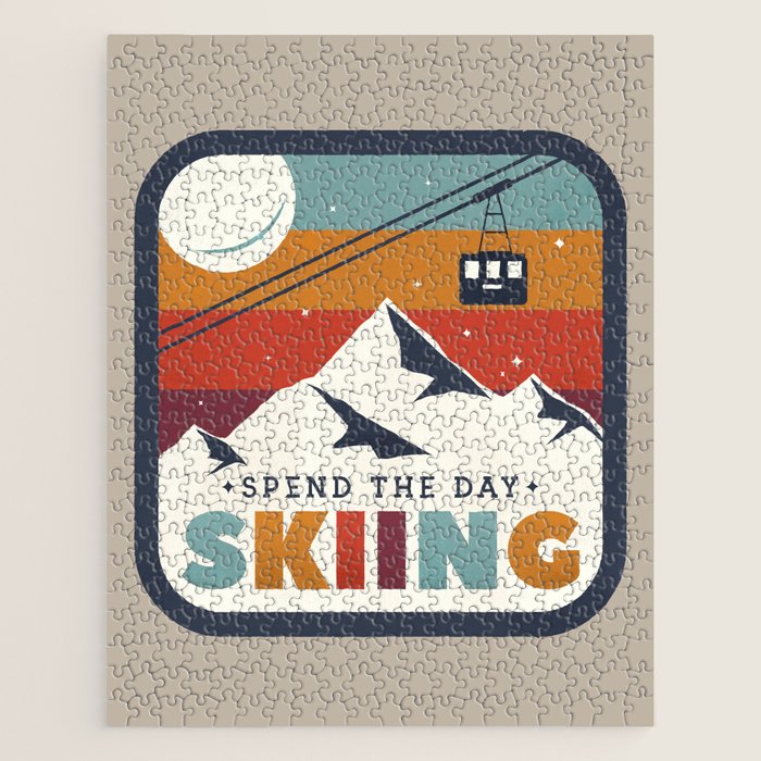 Spend The Day Skiing-Ski Badge Jigsaw Puzzle