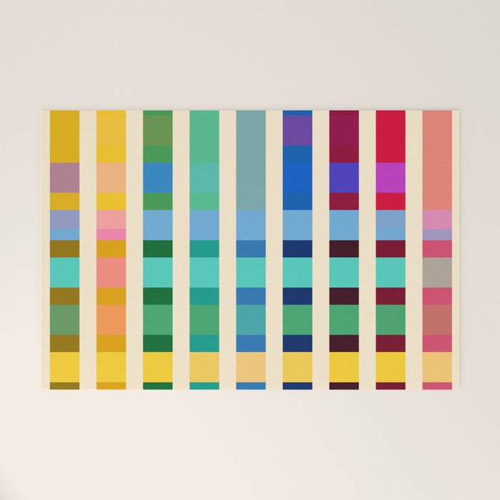 Futuristic Cyber Rainbow Crossing Welcome Mat