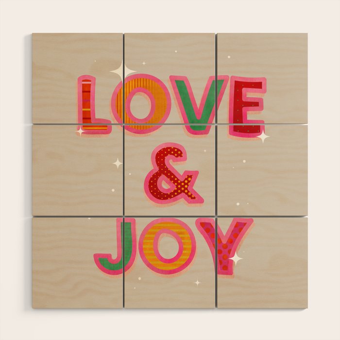 Love & Joy Festive Letters Wood Wall Art