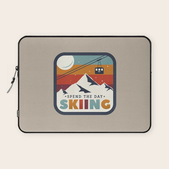 Spend The Day Skiing-Ski Badge Laptop Sleeve