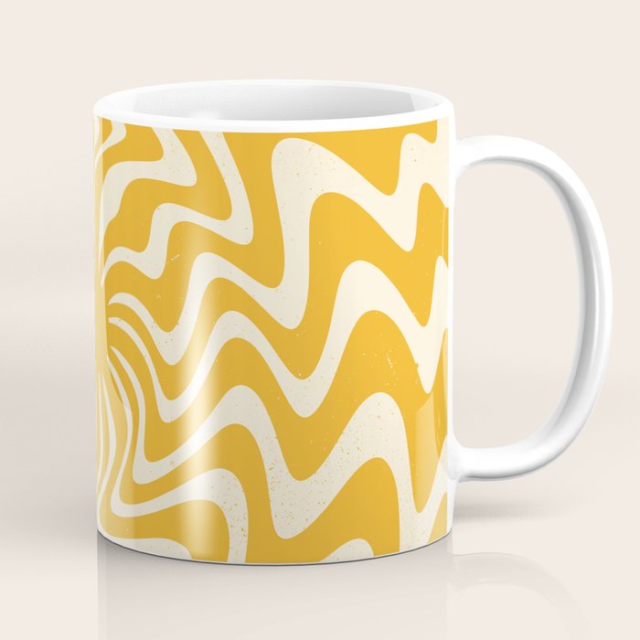 Retro 70s Swirl Spiral Banana Yellow Groovie  Coffee Mug
