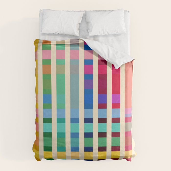 Futuristic Cyber Rainbow Crossing Duvet Cover