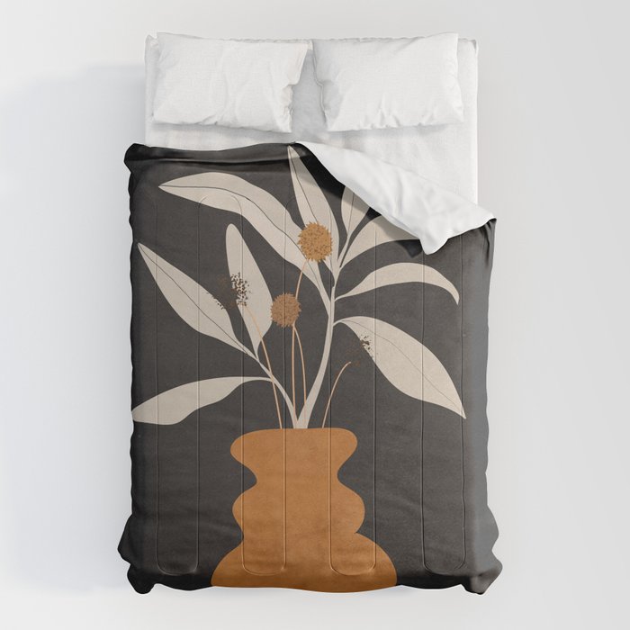 Minimal Abstract Art Vase Plant 11 Comforter