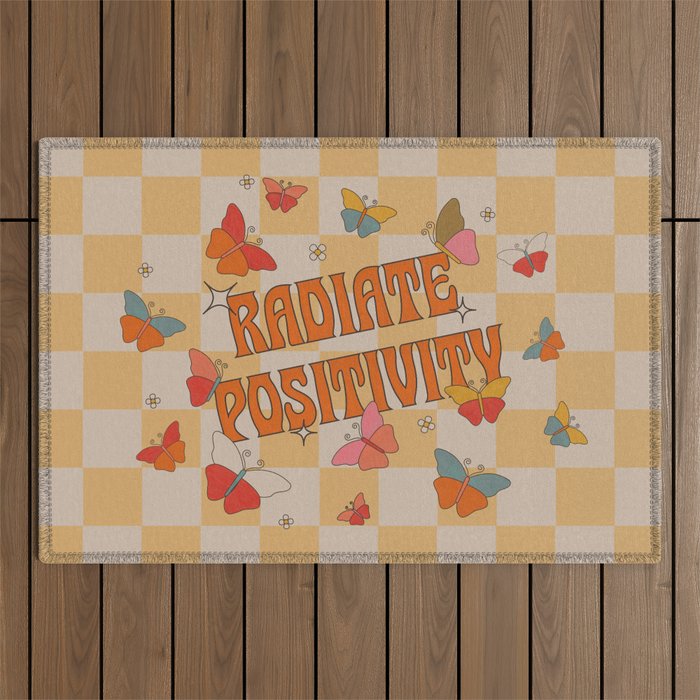 Radiate Positivity Butterflies Outdoor Rug