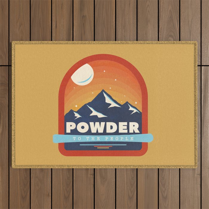 Powder To The People - Ski Badge Outdoor Rug