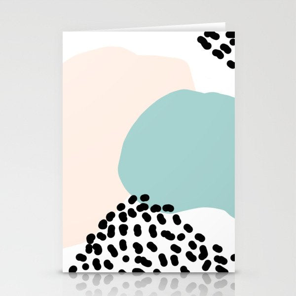 Modern Minimalistic Shapes- Blue Stationery Card