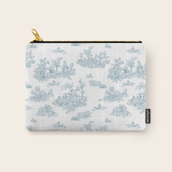 Toile De Jouy - Duck Egg Blue Carry All Pouch