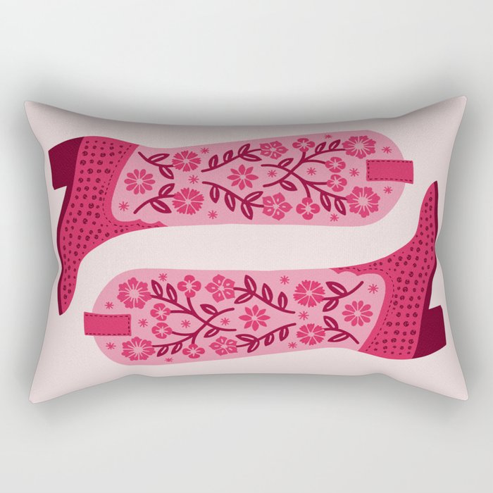 Cowgirl Boots - Hot Pink Rectangular Pillow
