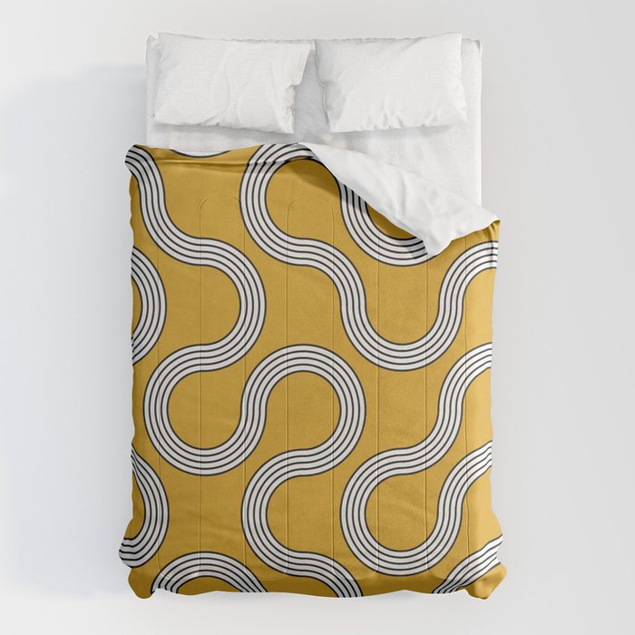 My Favorite Geometric Patterns No.31 - Mustard Yellow Comforter