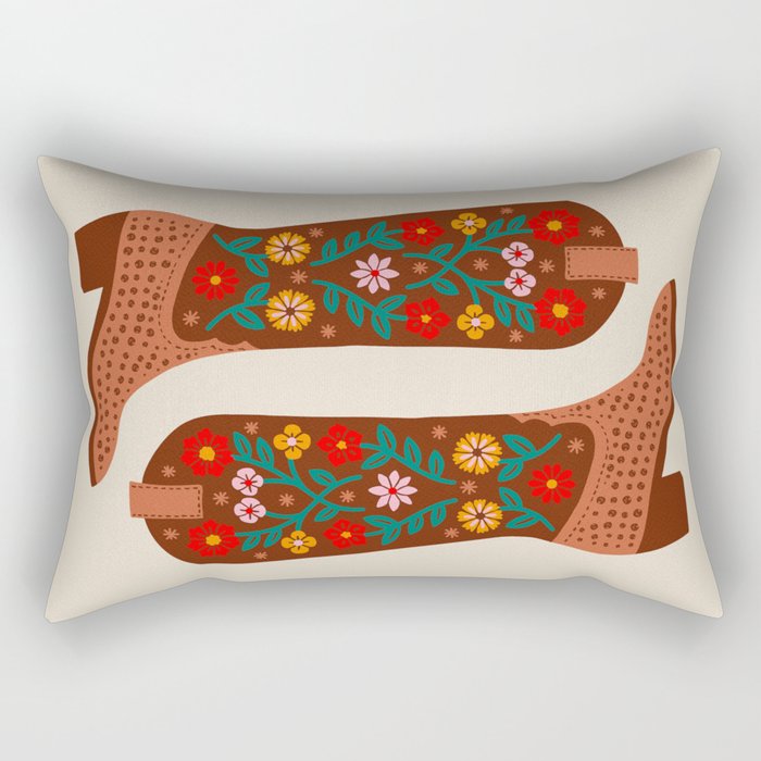 Cowgirl Boots - Bright Multicolor Rectangular Pillow