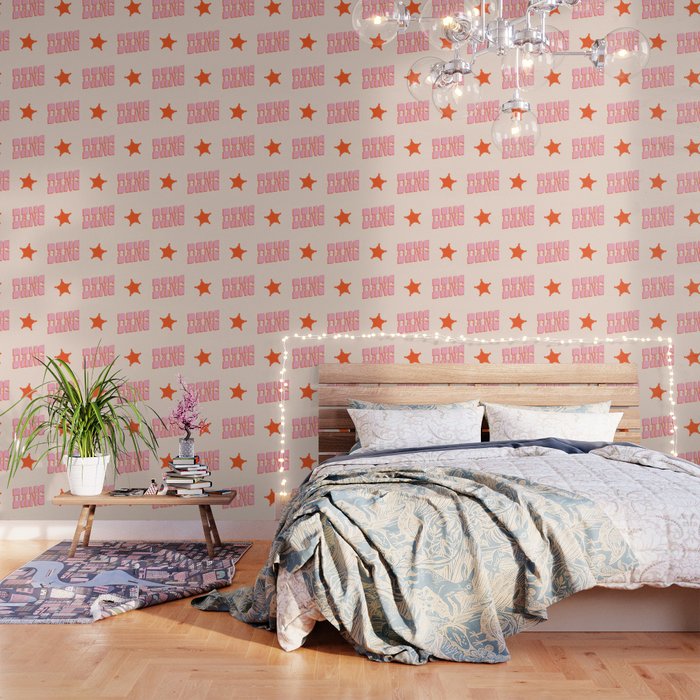 Dang - Western Style Saloon Font In Retro Mod Colors (Bright Pink And Orange) Wallpaper