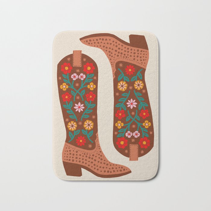 Cowgirl Boots - Bright Multicolor Bath Mat