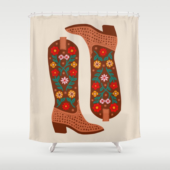Cowgirl Boots - Bright Multicolor Shower Curtain
